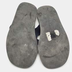 The Row Black Leather and Fabric Thong Sandals Size 39