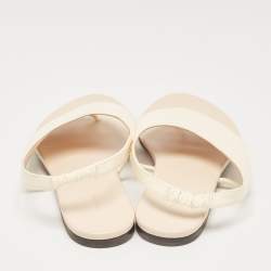 The Row Cream Leather Slingback Sandals Size 37