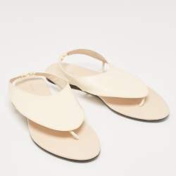 The Row Cream Leather Slingback Sandals Size 37