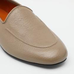 The Row Grey Leather Slip On Loafers Size 35.5