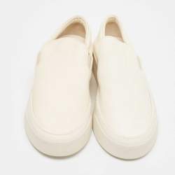The Row White Leather Dean Slip On Sneakers Size 40