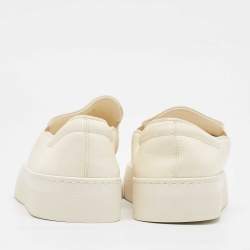 The Row White Leather Dean Slip On Sneakers Size 40
