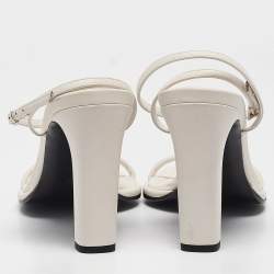 The Row White Leather Ankle Strap Sandals Size 40