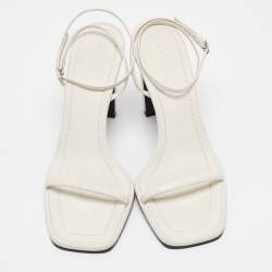 The Row White Leather Ankle Strap Sandals Size 40