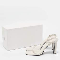 The Row White Leather Ankle Strap Sandals Size 40