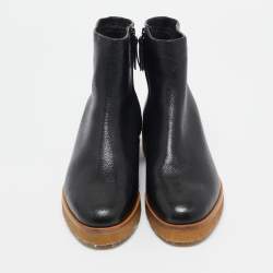 The Row Black Leather Boris Ankle Length Boots Size 39