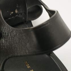 Pre Owned The Row Black Leather Ankle Strap Sandals Size 37.5