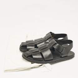 Pre Owned The Row Black Leather Ankle Strap Sandals Size 37.5