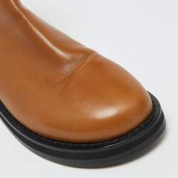 The Row Brown Leather Chelsea Ankle Boots Size 40.5