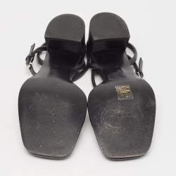 The Row Black Leather Ankle Strap Sandals Size 37