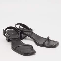 The Row Black Leather Ankle Strap Sandals Size 37