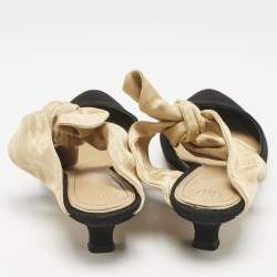 The Row Black/Beige Canvas Coco Heel Mules Size 37