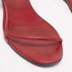 The Row Red Leather Bare Flat Sandals Size 37.5