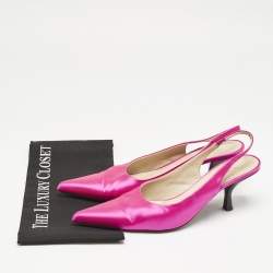 The Row Fuchsia Pink Satin Pointed Toe Slingback Pumps Size 40