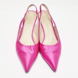 The Row Fuchsia Pink Satin Pointed Toe Slingback Pumps Size 40