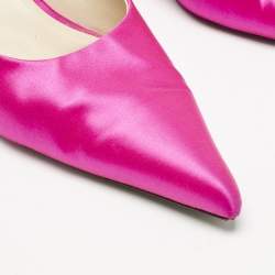 The Row Fuchsia Pink Satin Pointed Toe Slingback Pumps Size 40