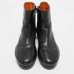The Row Black Leather Boris Ankle Boots Size 38.5