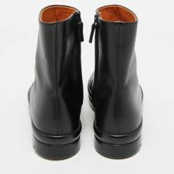 The Row Black Leather Boris Ankle Boots Size 38.5