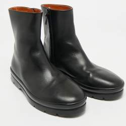 The Row Black Leather Boris Ankle Boots Size 38.5