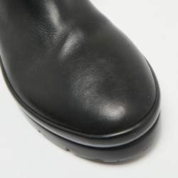 The Row Black Leather Boris Ankle Boots Size 38.5