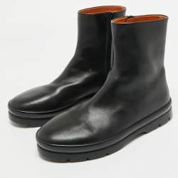 The Row Black Leather Boris Ankle Boots Size 38.5