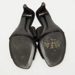 The Row Black Satin Soft Knot Slide Sandals Size 40