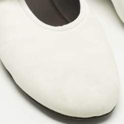 Pre Owned The Row White Fabric Mary Jane  Ballet Flats Size 40