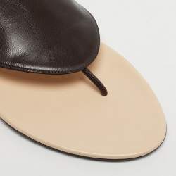 Pre Owned The Row Dark Brown Leather Ravello Slingback Flats Size 38