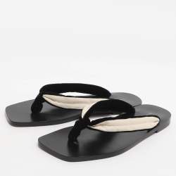 مملوكة مسبقًا The Row Swan Size 39 White/Black Canvas Thong Flats