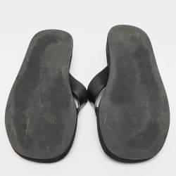 Pre Owned شبشب ذو رو جينزا جلد وأسود أبيض مقاس 36