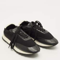 Pre Owned حذاء رياضي ذا رو جلدي أسود/أبيض مع شبك ورباط مقاس 38.5