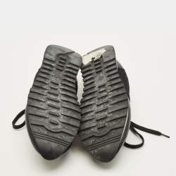 Pre Owned حذاء رياضي ذا رو جلدي أسود/أبيض مع شبك ورباط مقاس 38.5