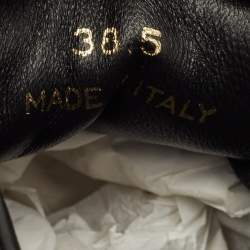 Pre Owned حذاء رياضي ذا رو جلدي أسود/أبيض مع شبك ورباط مقاس 38.5