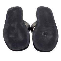 The Row Black Leather Ginza Thong Sandals Size 39