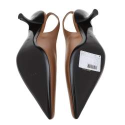Pre Owned The Row Brown Leather Bourgeoise Slingback Sandals Size 39
