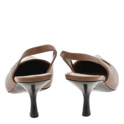 Pre Owned The Row Brown Leather Bourgeoise Slingback Sandals Size 39
