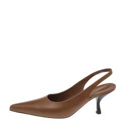 Pre Owned The Row Brown Leather Bourgeoise Slingback Sandals Size 39