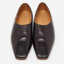 Pre Owned The Row Black Leather Flats Size 37.5
