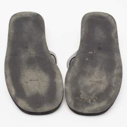 The Row Black Leather And Suede Ginza Thong Sandals Size 37