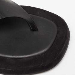 The Row Black Leather And Suede Ginza Thong Sandals Size 37