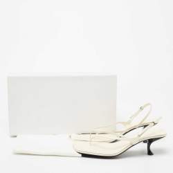 The Row White Leather Constance Slingback Sandals Size 39
