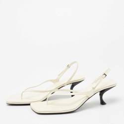 The Row White Leather Constance Slingback Sandals Size 39
