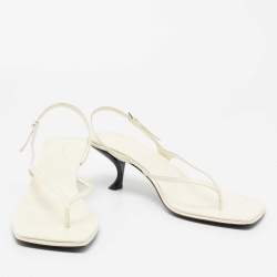 The Row White Leather Constance Slingback Sandals Size 39