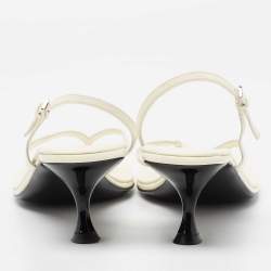 The Row White Leather Constance Slingback Sandals Size 39