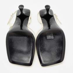 The Row White Leather Constance Slingback Sandals Size 39