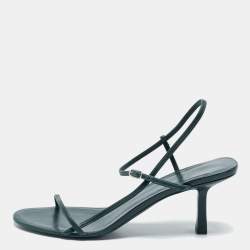 Pre Owned The Row Green Leather Slingback Sandals Size 37