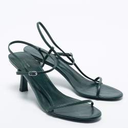 Pre Owned The Row Green Leather Slingback Sandals Size 37