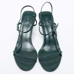 Pre Owned The Row Green Leather Slingback Sandals Size 37