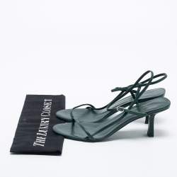 Pre Owned The Row Green Leather Slingback Sandals Size 37