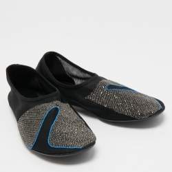 The Row Black Mesh Embellished Beads Ballet Flats Size 39